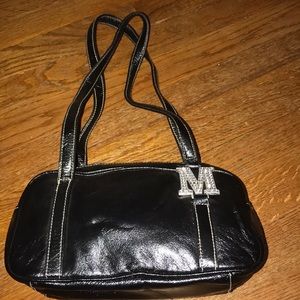 Black Vinyl Shoulder Bag